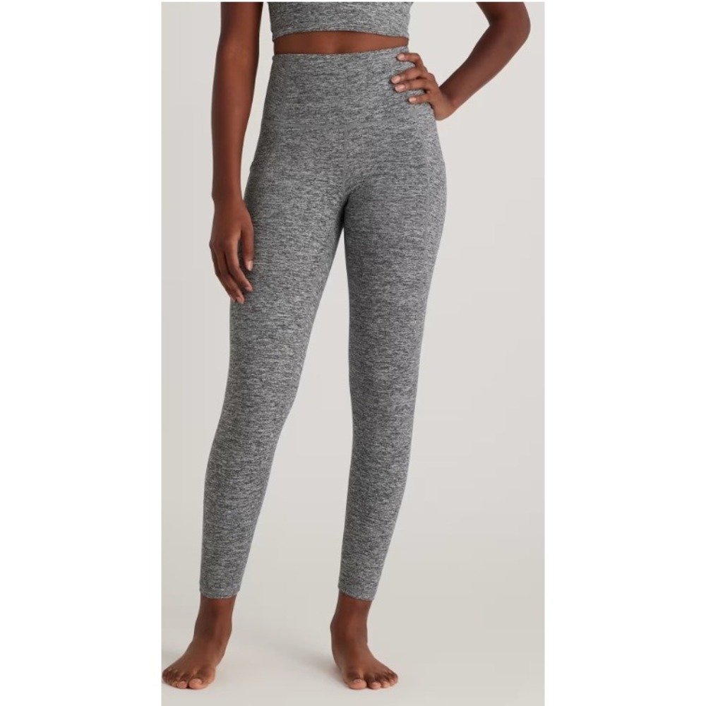 Quince Heather Charcoal Grey Ultra-Soft High-Rise Leggings Womens MED Sporty Gym